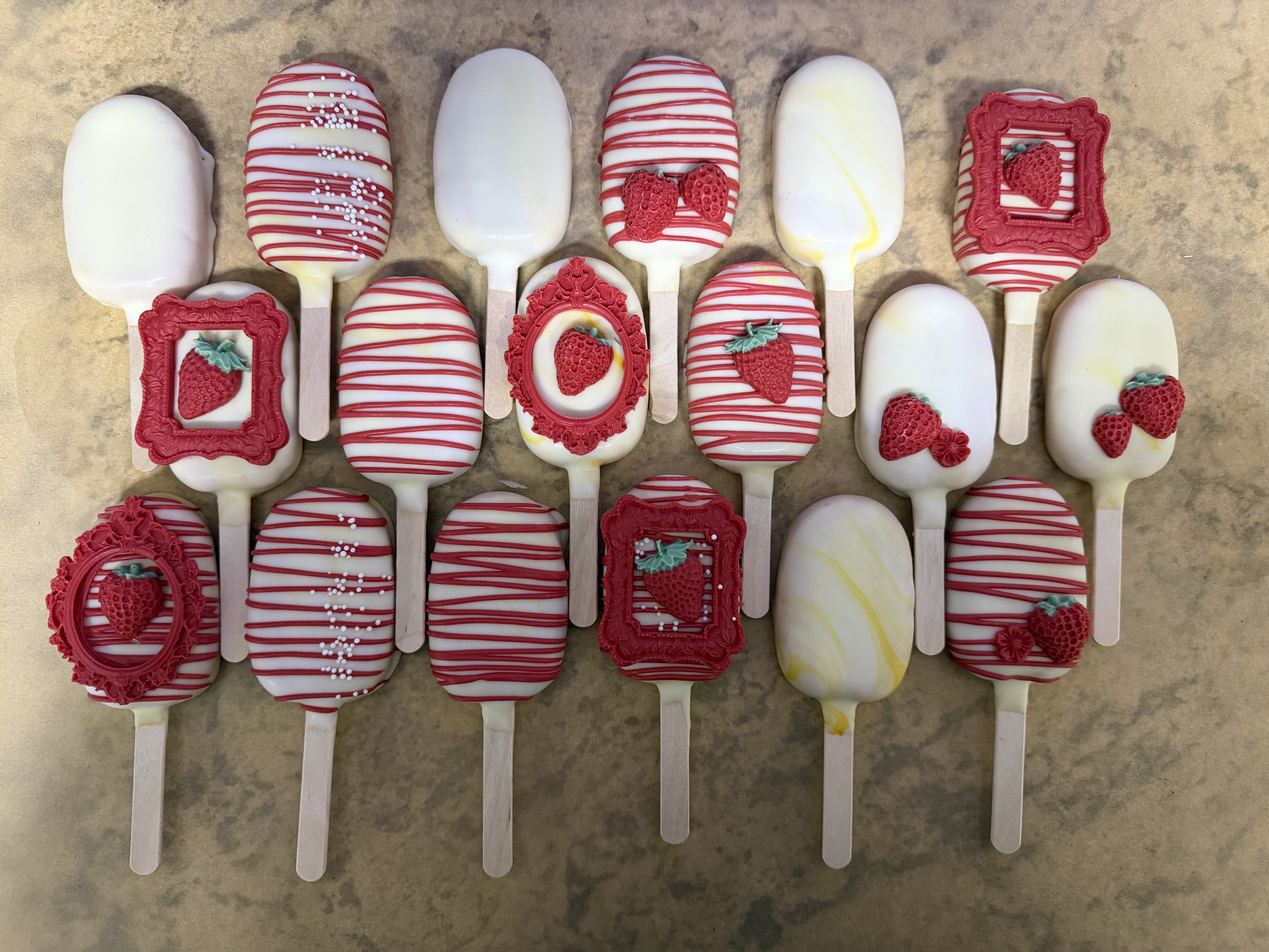 Strawberry cakesicles
